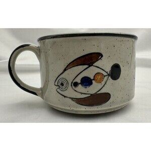 Shafford Soup large Coffee Mug ABSTRACT FISH Primitive Collection 1960